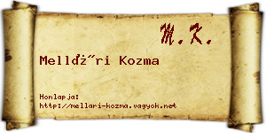 Mellári Kozma névjegykártya
